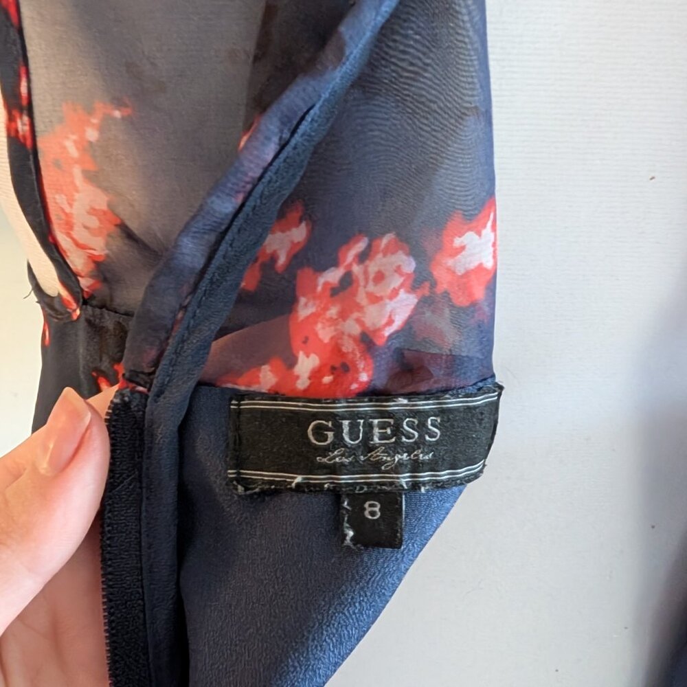 guess tasha sakura floral mesh dress ASO teen wolf lydia martin (size 8) - Picture 7 of 7